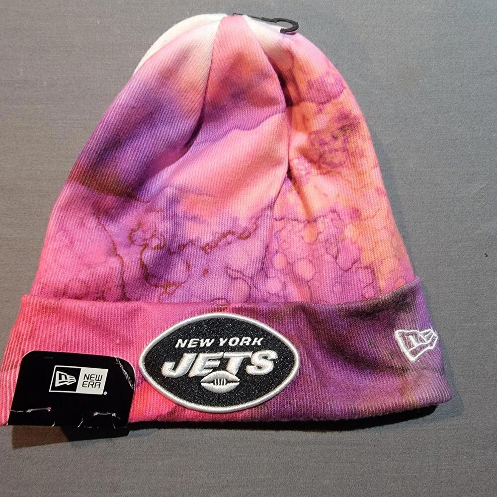 New York Jets Beanie New Era Crucial Catch Intercept Cancer New With Tags